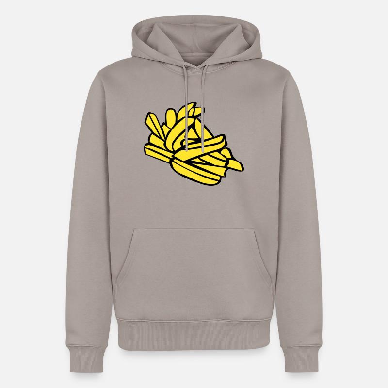 Pommes frites oder Chips - Männer Premium Bio Hoodie - Taupe