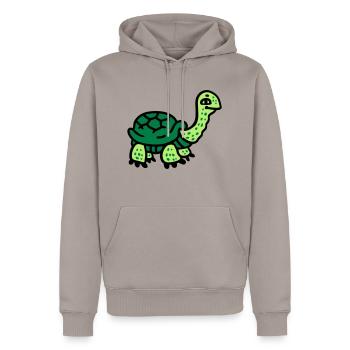 Tortue 3 - Sweat à capuche Premium bio Homme - taupe - Devant - Nico (187cm)