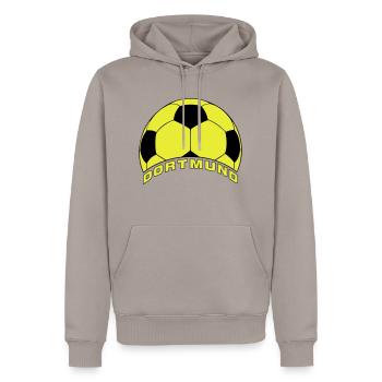 Fußball Dortmund Fan-Motiv - Männer Premium Bio Hoodie - Taupe - Vorne - Nico (187cm)