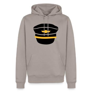 Pilote - Sweat à capuche Premium bio Homme - taupe - Devant - Nico (187cm)