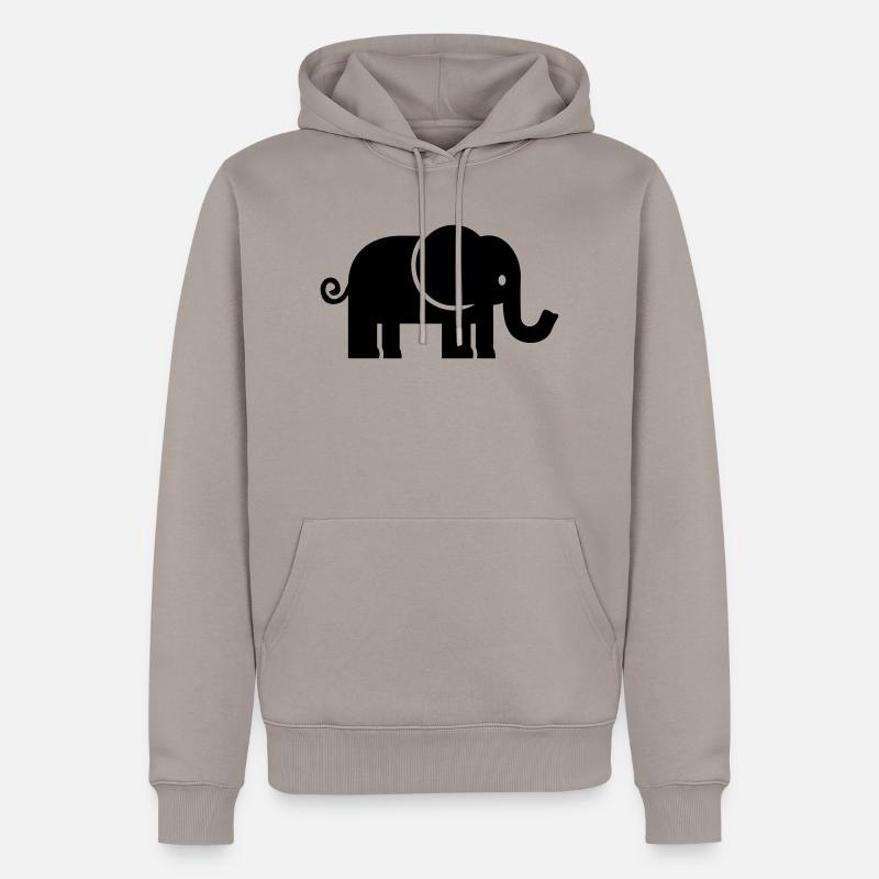 Éléphant - Sweat à capuche Premium bio Homme - taupe