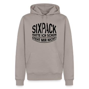 Sixpack Bier Bauch Muskel Body Builder Figur - Männer Premium Bio Hoodie - Taupe - Vorne - Nico (187cm)