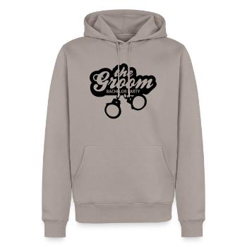 junggesellen abschied - Männer Premium Bio Hoodie - Taupe - Vorne - Nico (187cm)