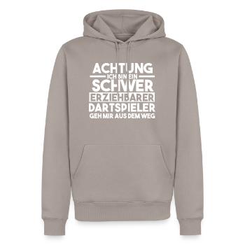 Dart Dartsspieler Darts - Männer Premium Bio Hoodie - Taupe - Vorne - Nico (187cm)