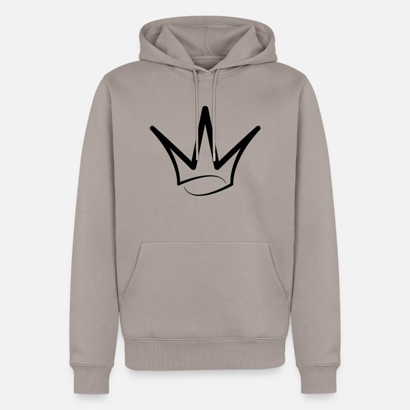 Krone - Männer Premium Bio Hoodie - Taupe