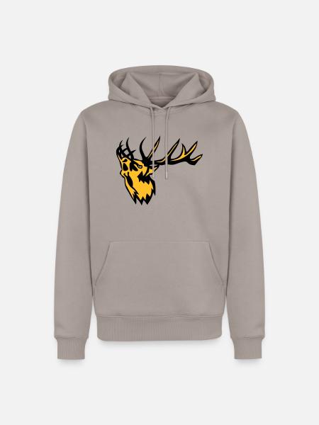 Tierhirschbrunft Hirsch 0 - Männer Premium Bio Hoodie - Taupe