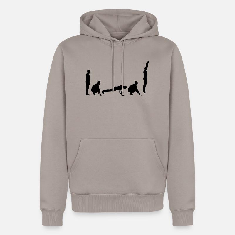 Evolution - Burpee - Sweat à capuche Premium bio Homme - taupe