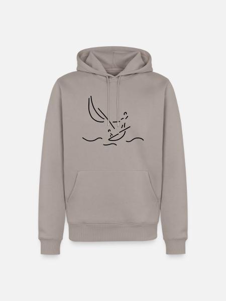 segeln segelboot - Männer Premium Bio Hoodie - Taupe