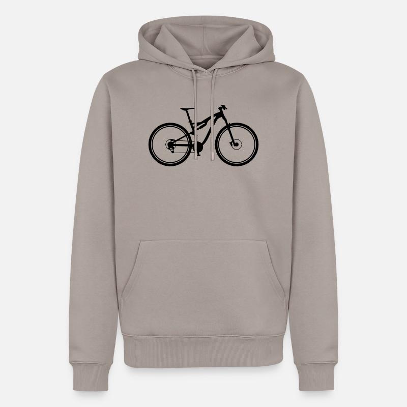 vélo de montagne - Sweat à capuche Premium bio Homme - taupe