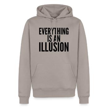 Everything is an Illusion. - Men’s Premium Organic Hoodie - taupe - Front - Nico (187cm)