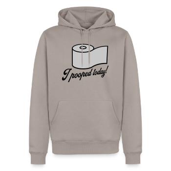 I pooped today Zitat - Männer Premium Bio Hoodie - Taupe - Vorne - Nico (187cm)