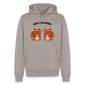hamster best buddies - Männer Premium Bio Hoodie - Taupe - Vorne - Nico (187cm)