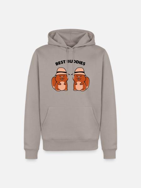 hamster best buddies - Männer Premium Bio Hoodie - Taupe
