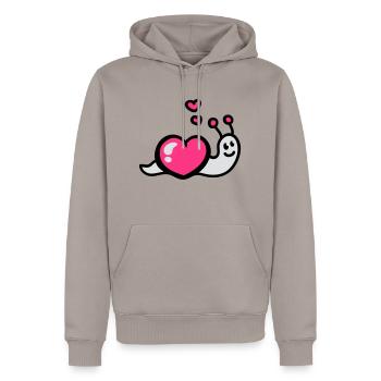 Ver du cœur 3 - Sweat à capuche Premium bio Homme - taupe - Devant - Nico (187cm)
