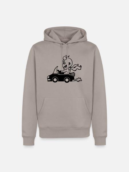 Der Cabrio-Fahrer - Männer Premium Bio Hoodie - Taupe