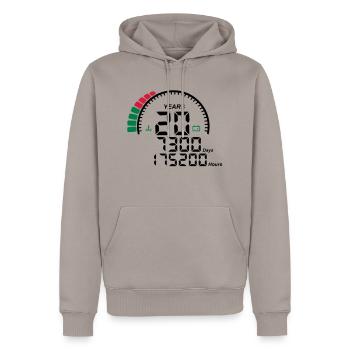 Jahre 20 Jahre Jubiläum Meter - Männer Premium Bio Hoodie - Taupe - Vorne - Nico (187cm)