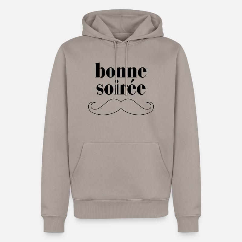 Bonne Soiree - Moustache - Sweat à capuche Premium bio Homme - taupe