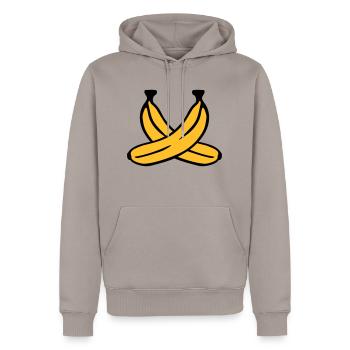 Banane - Männer Premium Bio Hoodie - Taupe - Vorne - Nico (187cm)