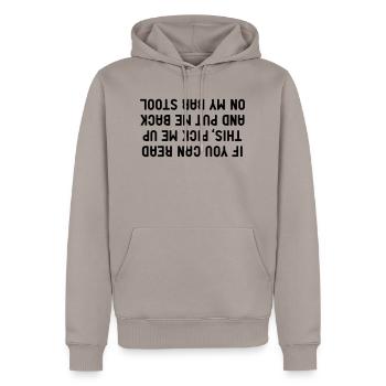 Bar Stool Biergarten Barhocker Kneipe Wiesn - Männer Premium Bio Hoodie - Taupe - Vorne - Nico (187cm)