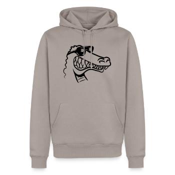 Crocodile drôle fun - Sweat à capuche Premium bio Homme - taupe - Devant - Nico (187cm)