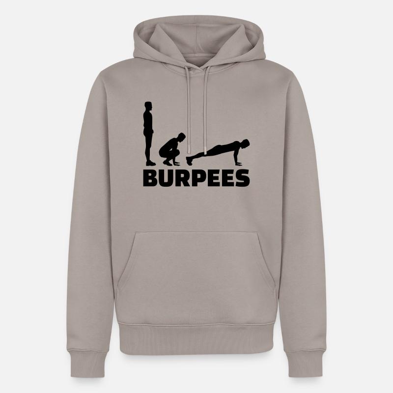 Burpees - Sweat à capuche Premium bio Homme - taupe