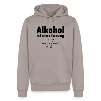 Alkohol ist eine Lösung - Chemie Element Ethanol - Männer Premium Bio Hoodie - Taupe - Vorne - Nico (187cm)