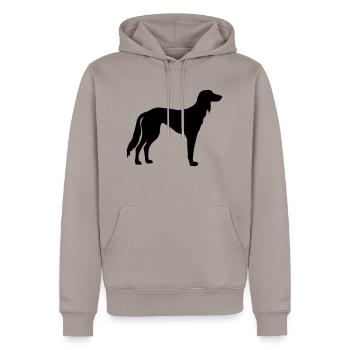 Saluki - Männer Premium Bio Hoodie - Taupe - Vorne - Nico (187cm)