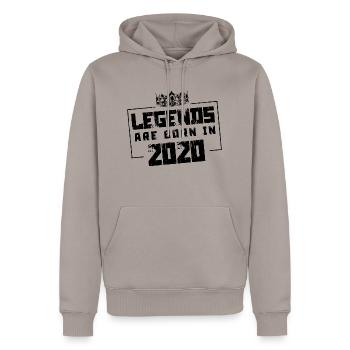 2020 legends born in - Men’s Premium Organic Hoodie - taupe - Front - Nico (187cm)