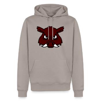 Méchant Sanglier Sanglier Dangereux Cochon Comique - Sweat à capuche Premium bio Homme - taupe - Devant - Nico (187cm)