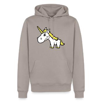 Licorne rose mignon mignon sympathique cheval de dessin animé - Sweat à capuche Premium bio Homme - taupe - Devant - Nico (187cm)