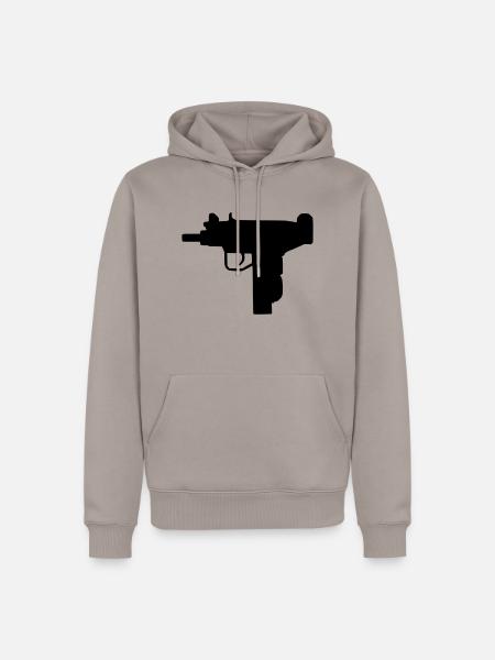 Waffe - Uzi - Männer Premium Bio Hoodie - Taupe