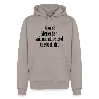 12von8 - Mathe - Männer Premium Bio Hoodie - Taupe - Vorne - Nico (187cm)