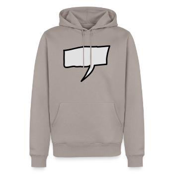 sprechblase_2c - Sweat à capuche Premium bio Homme - taupe - Devant - Nico (187cm)