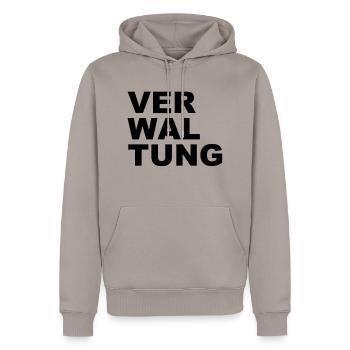 Verwaltung - Männer Premium Bio Hoodie - Taupe - Vorne - Nico (187cm)