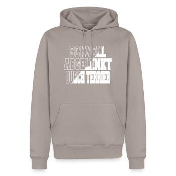 zitat geburtstagsgeschenk hundehalter - Männer Premium Bio Hoodie - Taupe - Vorne - Nico (187cm)