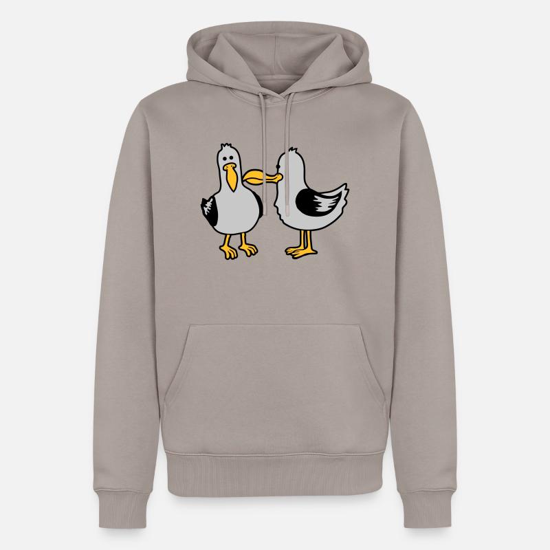 Amis 2 drôles de mouettes - Sweat à capuche Premium bio Homme - taupe