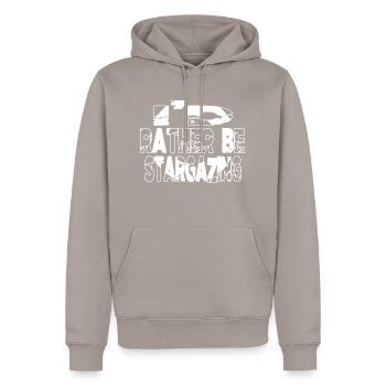 believe night sky space travel astronomy stuff - Männer Premium Bio Hoodie - Taupe - Vorne - Nico (187cm)