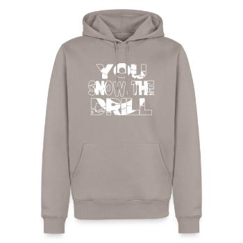 Dinosaure anniversaire cadeau Animal Bodybuilder - Sweat à capuche Premium bio Homme - taupe - Devant - Nico (187cm)