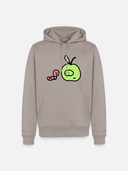 Apfel + Wurm 3 - Männer Premium Bio Hoodie - Taupe
