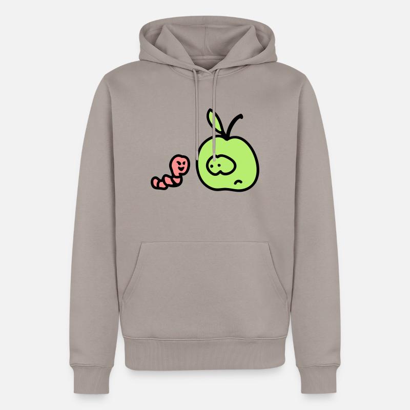 Pomme + Worm 3 - Sweat à capuche Premium bio Homme - taupe
