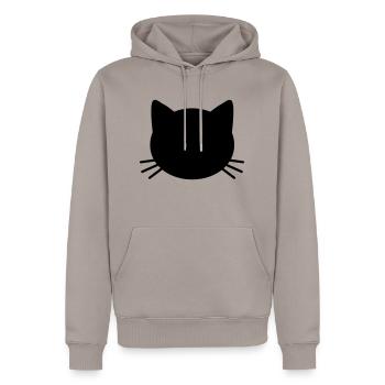 Cute Cat Face - Männer Premium Bio Hoodie - Taupe - Vorne - Nico (187cm)