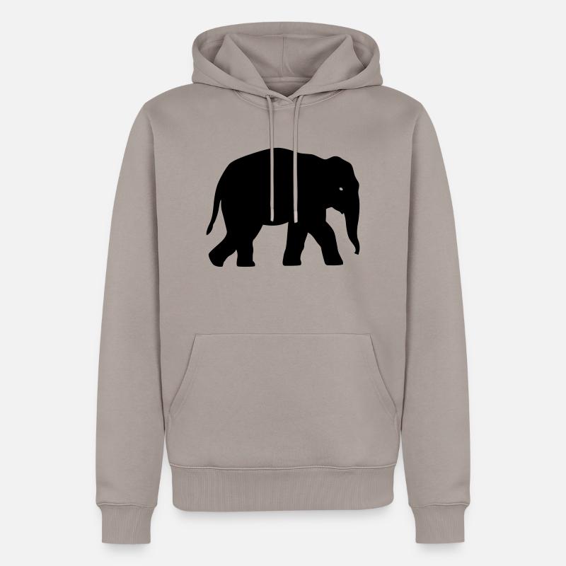 L'éléphant Silhouette - Sweat à capuche Premium bio Homme - taupe