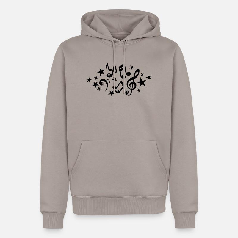 Notes - Sweat à capuche Premium bio Homme - taupe