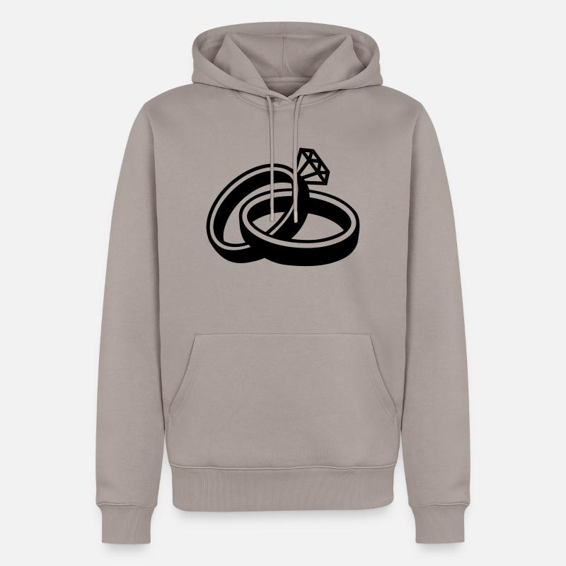 Ringe - Männer Premium Bio Hoodie - Taupe