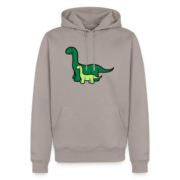 paar pärchen 2 team mama papa kind junges langhals - Männer Premium Bio Hoodie - Taupe - Vorne - Nico (187cm)