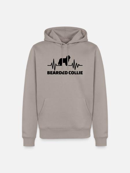 Bearded Collie - Männer Premium Bio Hoodie - Taupe