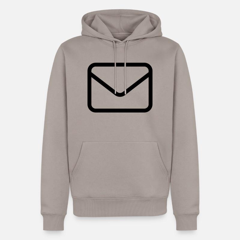 E-Mail Briefumschlag - Männer Premium Bio Hoodie - Taupe