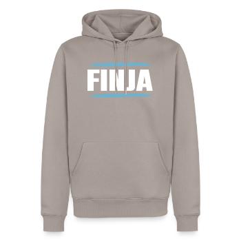 Jennifer - Men’s Premium Organic Hoodie - taupe - Front - Nico (187cm)