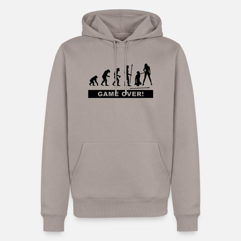 evolution_wedding2 - Sweat à capuche Premium bio Homme - taupe