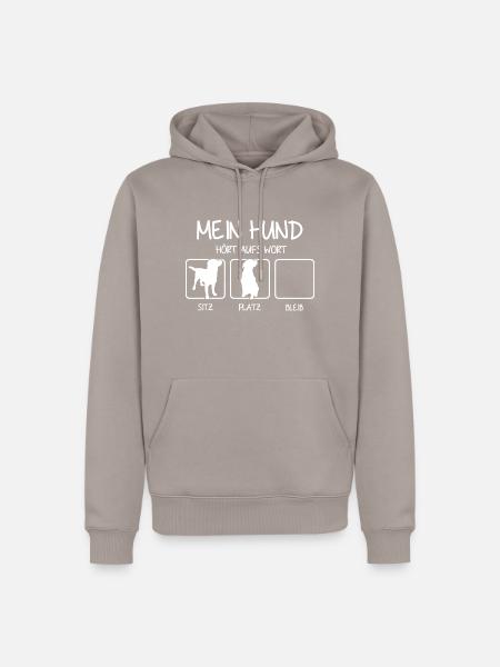 Mein Hund.PNG - Männer Premium Bio Hoodie - Taupe